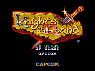 Knights of the Round title screen for Super Famicom